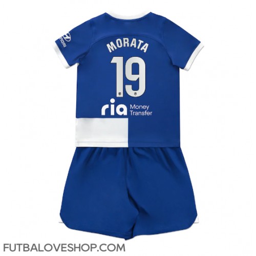 Dres Atletico Madrid Alvaro Morata #19 Preč pre deti 2023-24 Krátky Rukáv (+ trenírky)